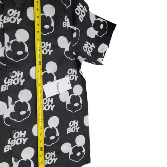NEFF DISNEY COLLECTION MICKEY MOUSE BUTTON FRONT BLACK MEN SHIRT SIZE L NWT - Picture 6 of 8
